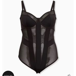 BLACK MESH STRAPPY BODYSUIT